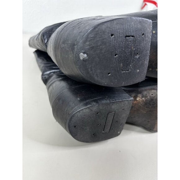 Luskeys Ryons Men 9.5 D Fort Worth Western Cowboy Dress Boots Black Leather EUC main image 7